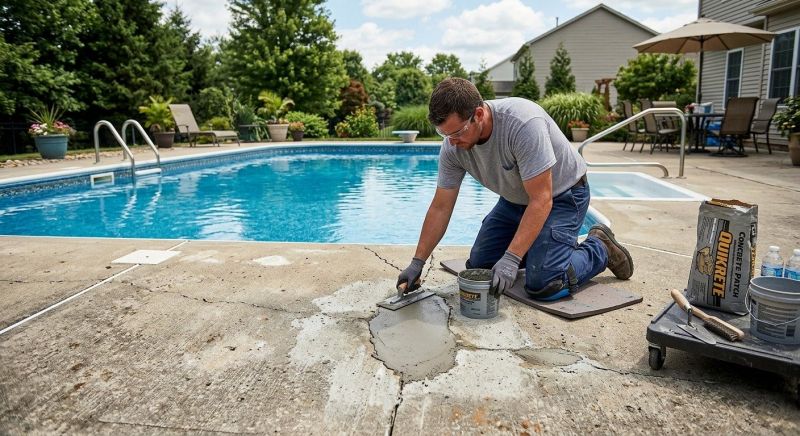 Concrete Pool Deck Repair in West Des Moines, IA