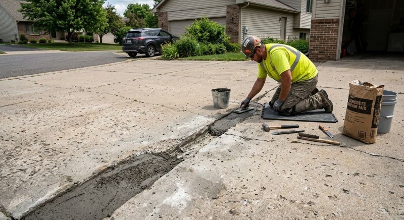 Driveway Slab Repair in West Des Moines, IA