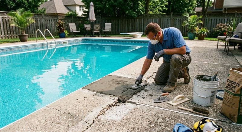 Pool Deck Repair in West Des Moines, IA